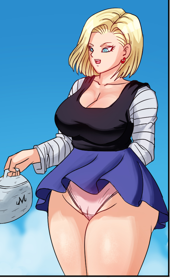 1girls, android 18, ass, blonde hair, blue eyes, breasts, cameltoe, cleavage, curvy, dragon ball, erect nipples, female, huge areolae, huge ass, huge breasts, nipples, panties, pinkpawg, puffy nipples, pussy, short hair, short skirt, shounen jump, skirt lift, thick lips, thick thighs, voluptuous, wide hips