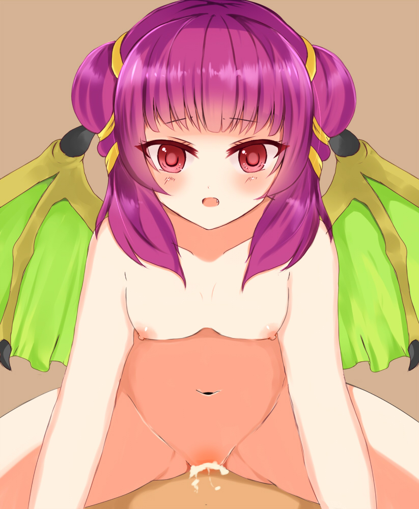 1girls blush cum cum_in_pussy cum_inside fire_emblem fire_emblem:_the_sacred_stones heart-shaped_pupils looking_at_viewer miyako_(artist) miyako_(mongcocoa) myrrh_(fire_emblem) nintendo nipples nude nude_female pov purple_hair small_breasts vaginal_penetration violet_eyes wings