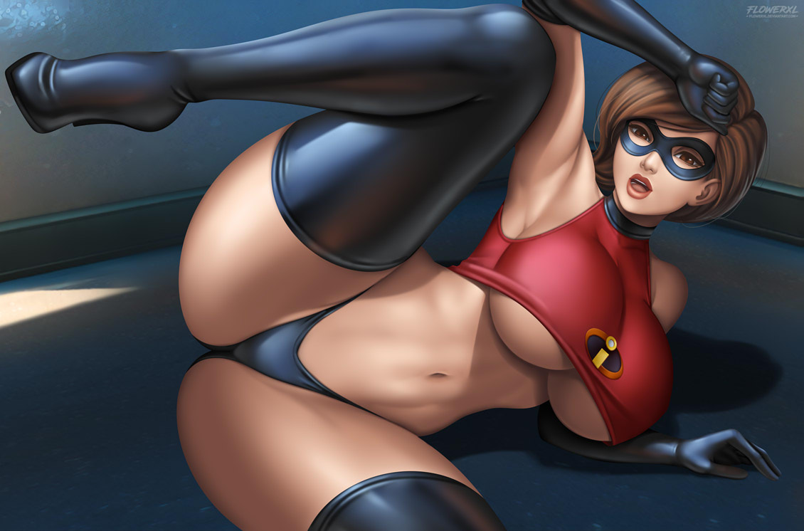1girls, armwear, big breasts, breasts, brown eyes, brown hair, clothing, disney, elastigirl, eyewear, female, female focus, female only, flowerxl, footwear, handwear, helen parr, legwear, mask, mature female, milf, pixar, short hair, smooth skin, superheroine, tagme, the incredibles, underboob