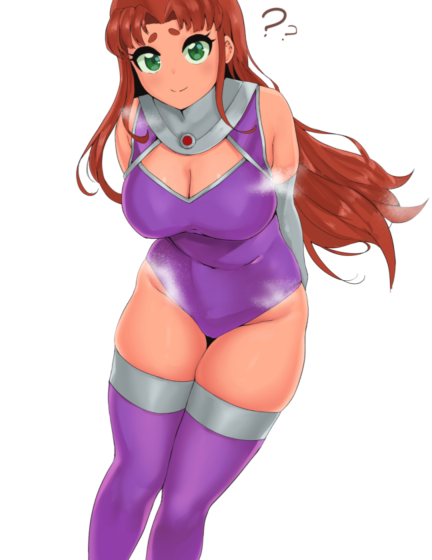 1girls, big breasts, breasts, cleavage, dc, dc comics, female, female only, large breasts, musk, smell, solo, starfire, teen titans, yotahen