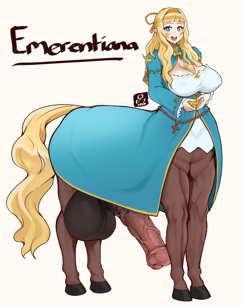 1futa, animal genitalia, animal genitalia on humanoid, animal penis, balls, breasts, centaur, clothing, dickgirl, erection, futa only, futanari, gaikiken, horsecock, horsecock on humanoid, huge cock, intersex, looking at viewer, medial ring, penis, solo, taur, testicles