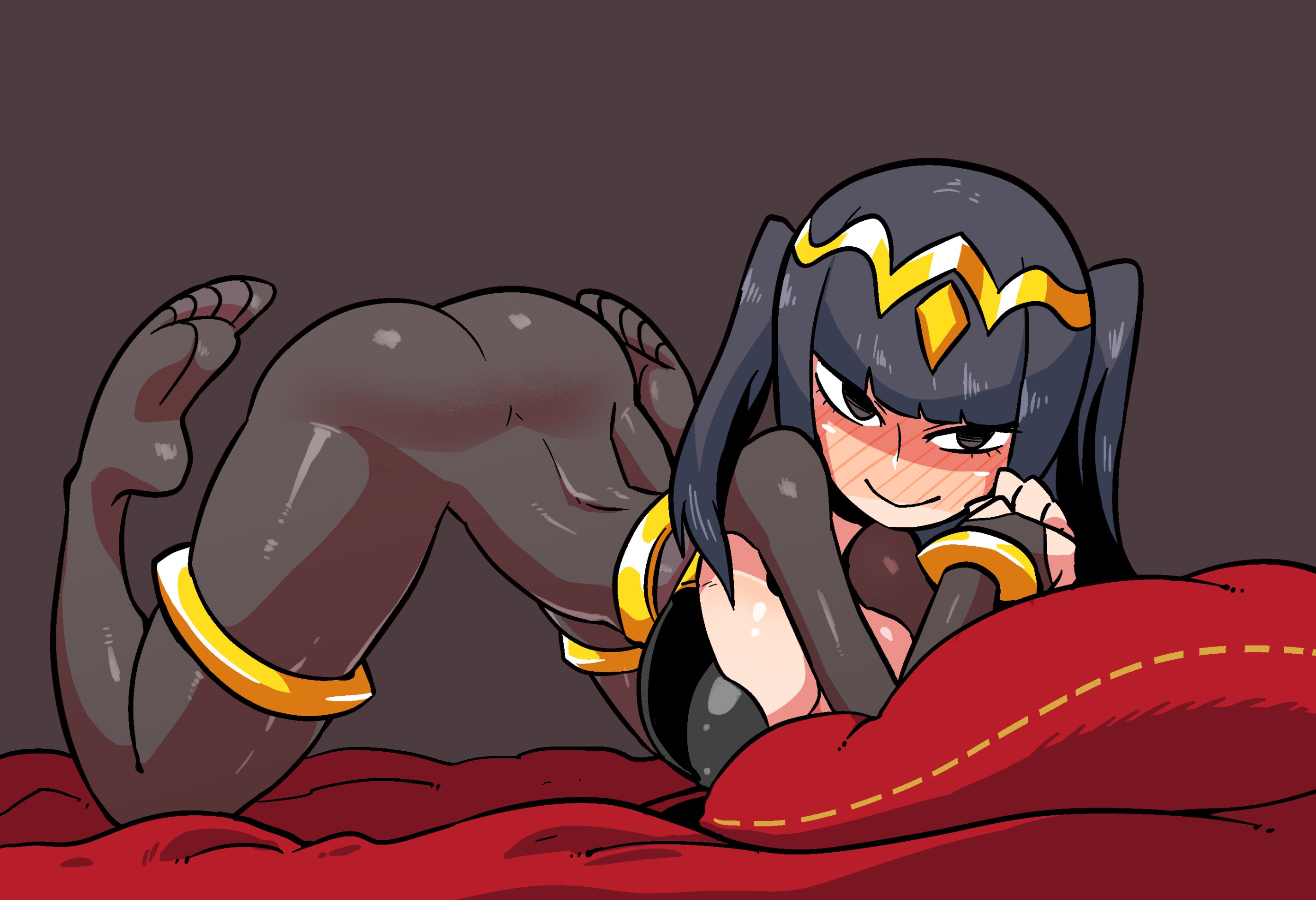 1girls, ass, big breasts, blush, bodystocking, breasts, cleavage, crap-man, female, female only, fire emblem, fire emblem awakening, large breasts, looking at viewer, solo, tharja (fire emblem)