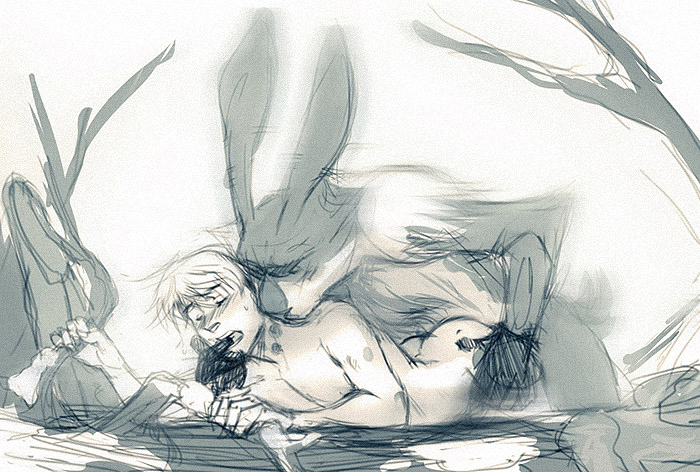 anal bunnymund easter_bunny_(rise_of_the_guardians) gay human jack_frost lagomorph male male_only monochrome nude rabbit rise_of_the_guardians sex