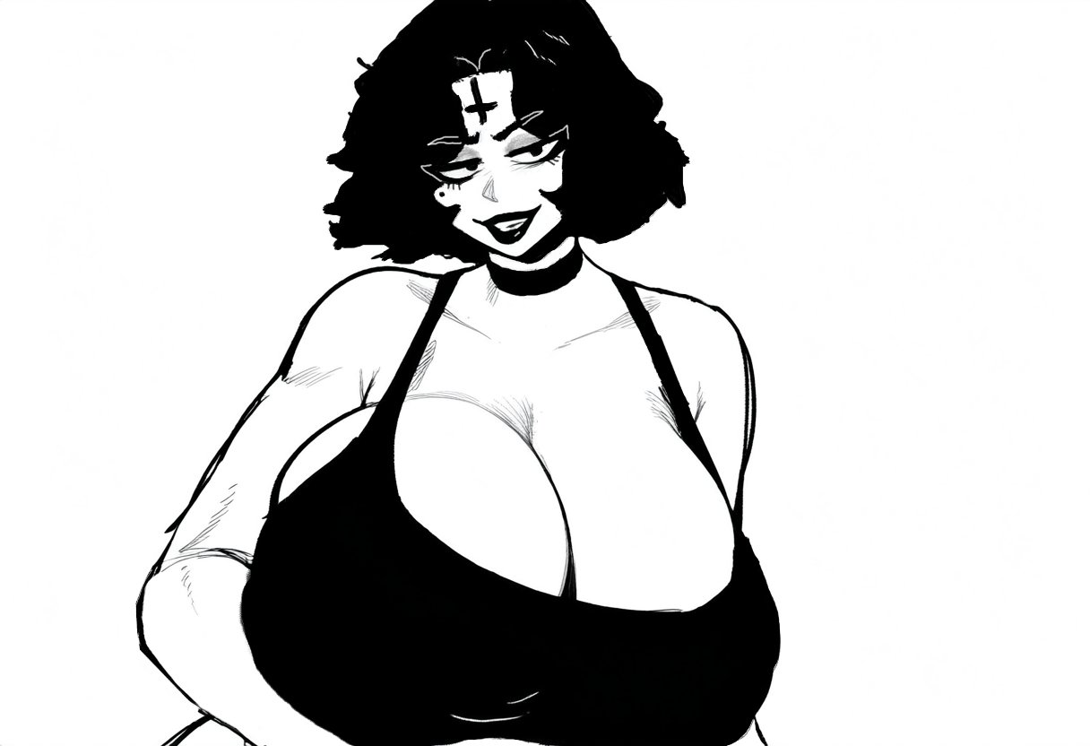 1girls, ass, big ass, big breasts, breasts, bust, busty, chest, curvaceous, curvy, curvy figure, digital media (artwork), enormous breasts, female, gigantic breasts, goth, goth girl, hips, hourglass figure, huge ass, huge breasts, large ass, large breasts, legs, massive breasts, mature, mature female, mischievous z, mommy, mother, original, original character, slim waist, thick, thick hips, thick legs, thick thighs, thighs, viola (mischievous z), voluptuous, waist, wide hips