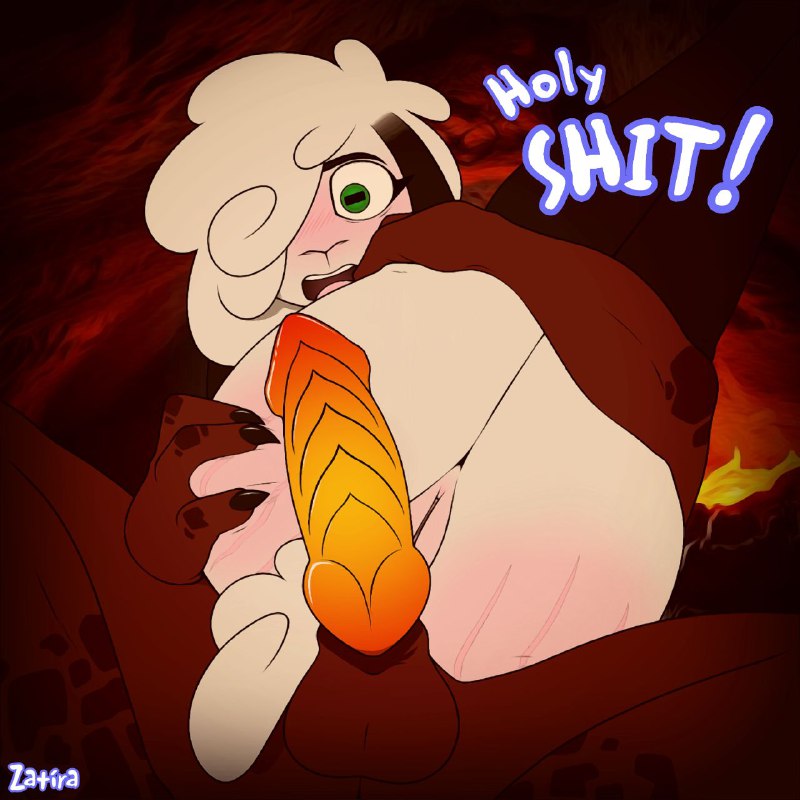 2024 anthro ass balls black_ears blush bovid butt_grab butt_scar caprine carrying_another carrying_partner domestic_sheep dragon duo english_description english_text female fur genitals green_eyes hair hand_on_butt imminent_sex male male/female mammal mythological_creature mythological_scalie mythology nude one_eye_obstructed penile penis pussy scalie scar sheep signature text white_body white_fur white_hair white_wool wool_(fur) worried zatira