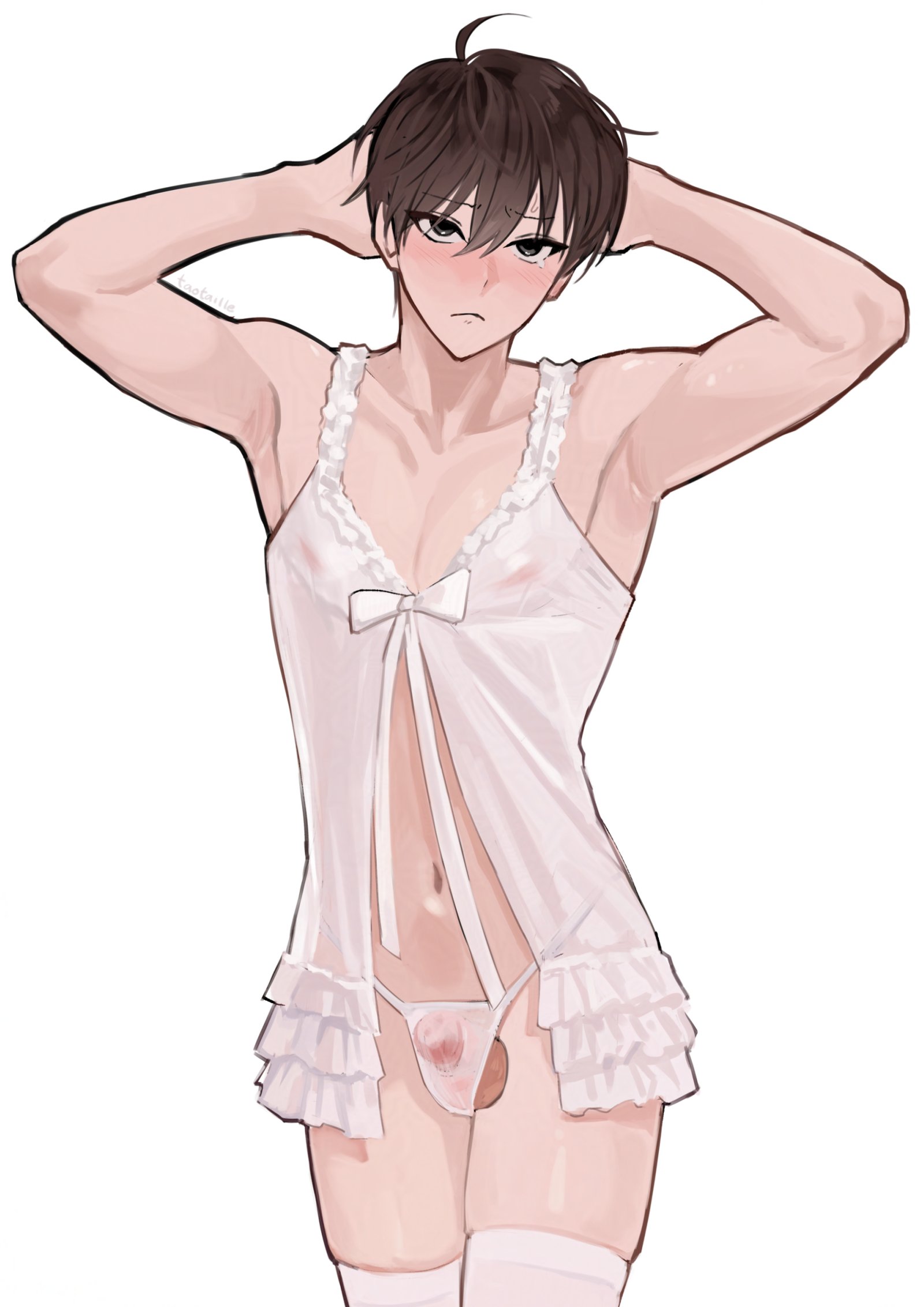 2d, babydoll, balls, balls slip, cage, caged, caged cock, chastity cage, chastity device, crossdressing, gay, kim dokja, male, male only, omniscient reader's viewpoint, panties, penis, slip, tagme, taotaille, yaoi