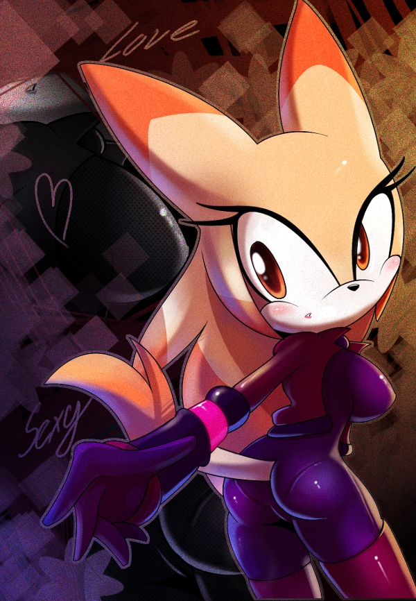 ass big_ass big_breasts catsuit chimera gloves latex nancher orange_eyes original_character sonic_oc tagme tail tibleam