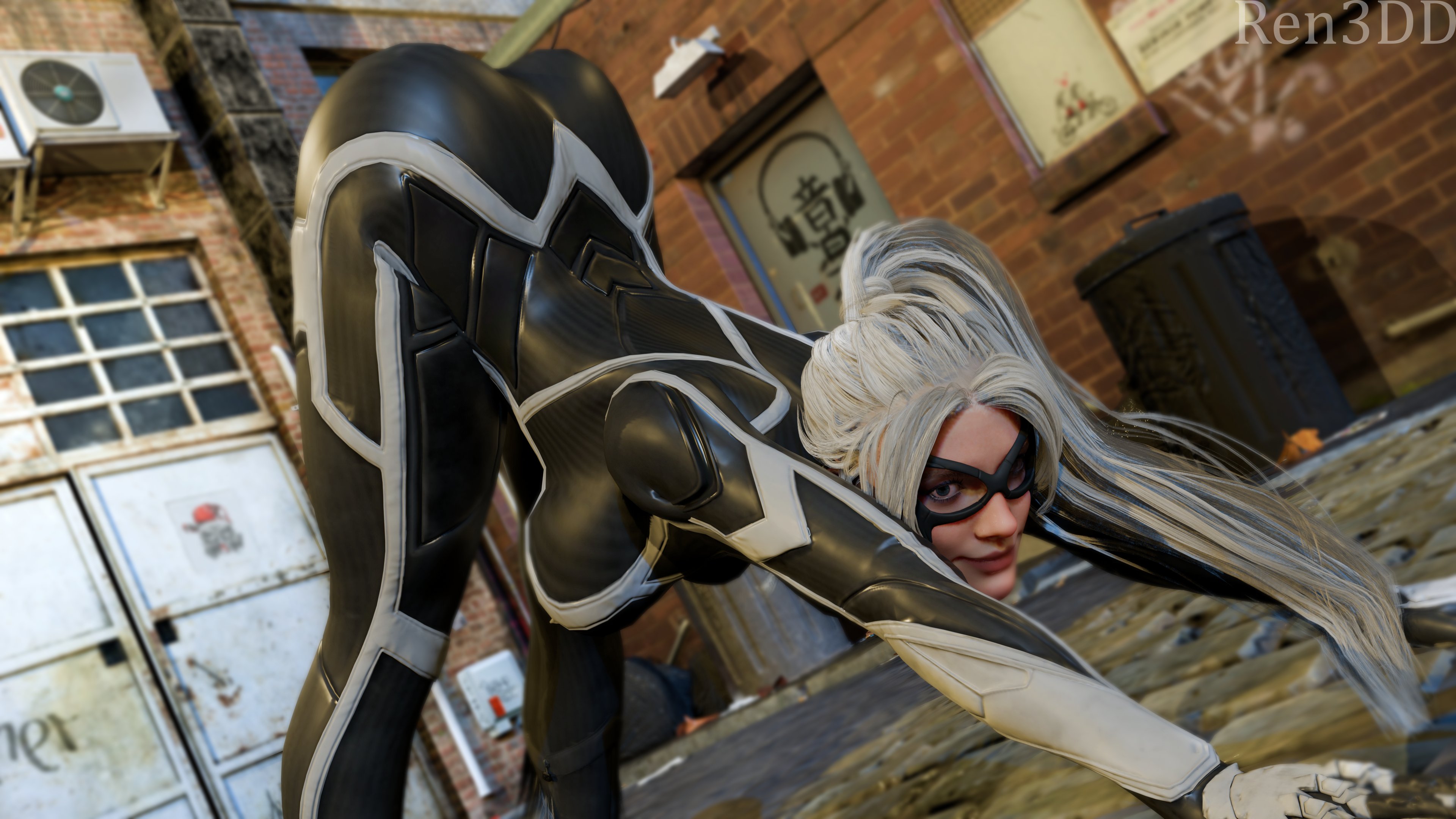 1girls, 2026, 3d, 3d (artwork), alluring, ass, ass cleavage, ass up, athletic, athletic female, big ass, big breasts, big butt, black cat (insomniac), black cat (marvel), bodysuit, breasts, cat stretch, cleavage, curvaceous, curvaceous body, curvaceous female, curvaceous figure, curvaceous hips, curvy, curvy body, curvy female, curvy figure, curvy hips, domino mask, enticing, eyemask, felicia hardy, female, high resolution, highres, hips, huge ass, huge breasts, huge butt, large ass, large breasts, large butt, light skin, light-skinned female, looking at viewer, marvel, marvel comics, mask, masked, masked female, massive ass, massive breasts, massive butt, plague of humanity (artist), ponytail, red lipstick, ren3dd, seducing, seductive, seductive look, seductive pose, shiny, shiny clothes, skin tight, smile, smiling, spider-man (insomniac series), spider-man (series), stretching, superheroine, teasing, teasing viewer, temptation, tempting, tempting viewer, thick, thick ass, thick breasts, thick butt, thick hips, thick thighs, thief, tight clothes, tight clothing, voluptuous, voluptuous female, white hair, wide hips
