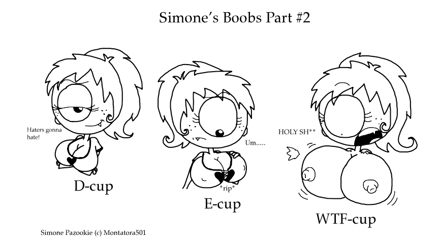 1girls big_breasts breast_expansion breasts burtonberg cyclops female female_only freckles hyper_breasts monster monster_girl montatora-501 nipples no_color omegusmaximus original_character simone_pazookie_(montatora-501) smile solo_female speech wardrobe_malfunction