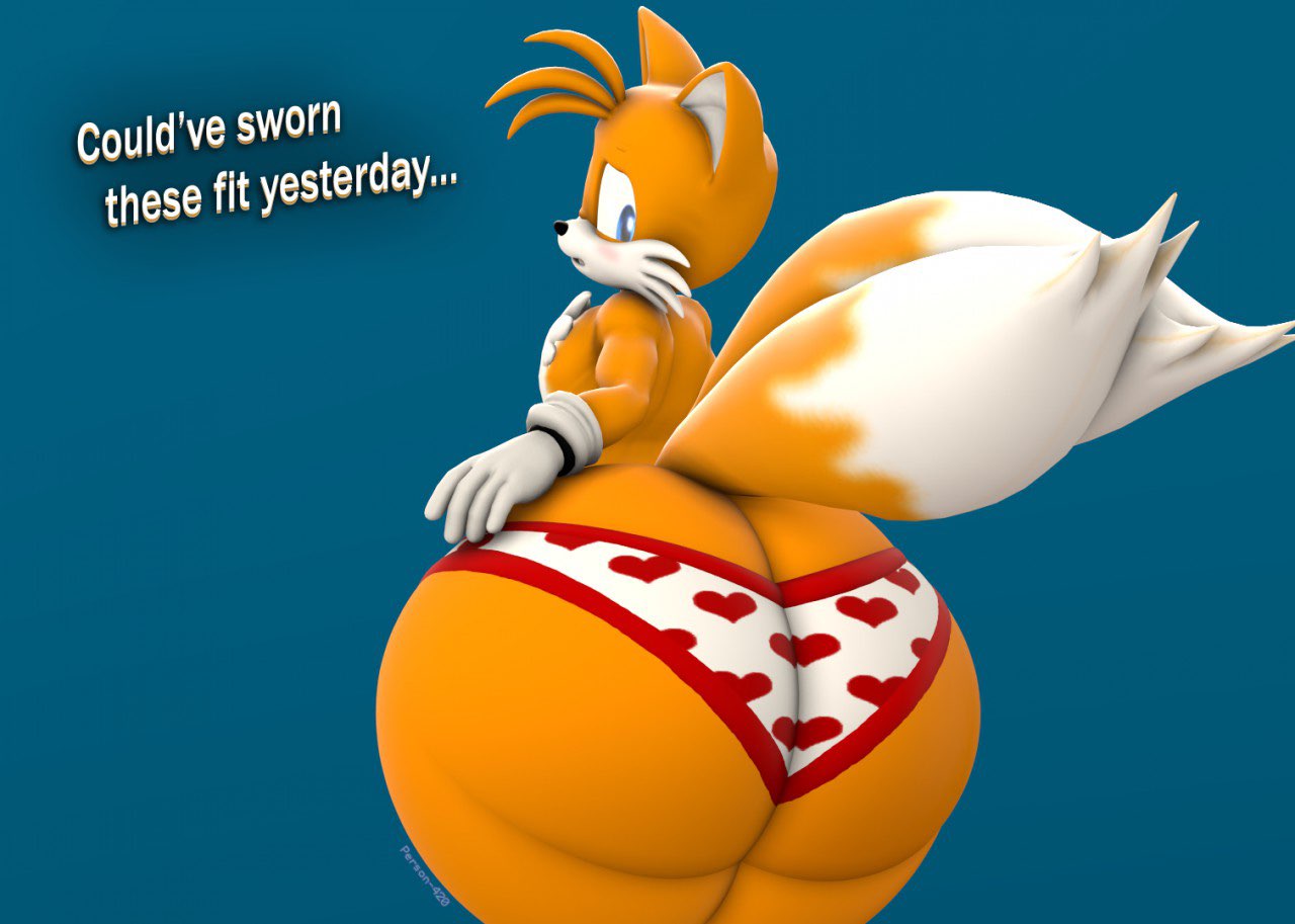 3d anthro ass ass_focus back_view big_ass big_butt blue_eyes canid canine femboy fox gay gigantic_ass hyper_ass looking_back male male_only person-420 sega sonic_(series) tails thick_thighs underwear wide_hips