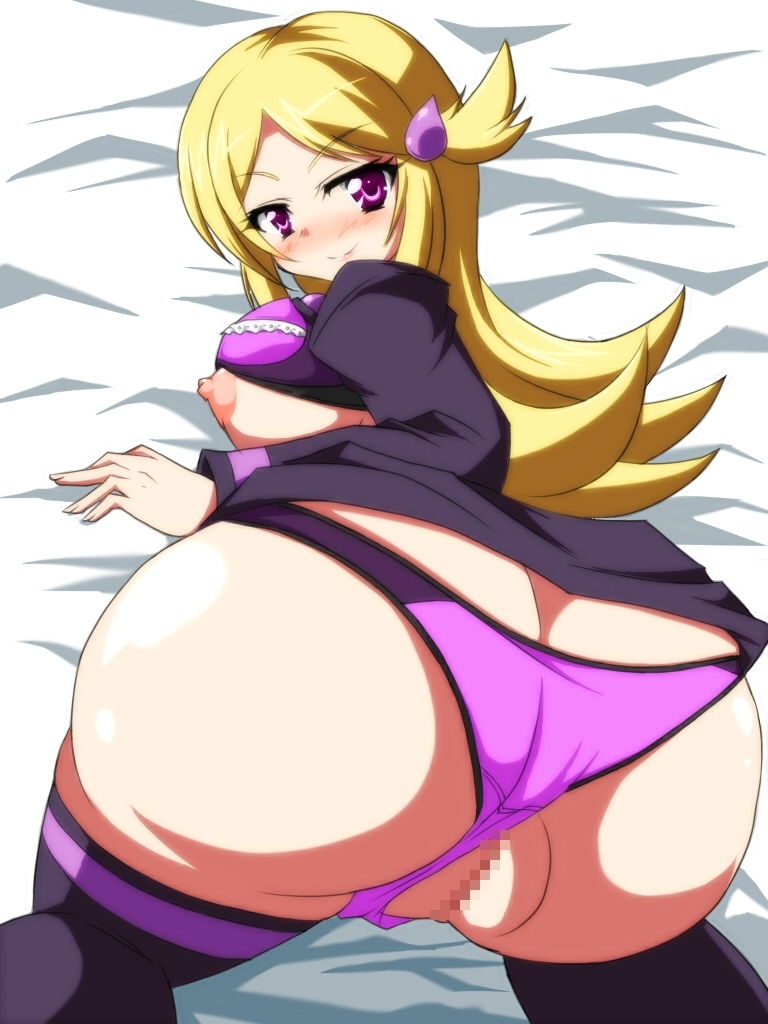 1girls ace_trainer_(pokemon) ace_trainer_(pokemon_xy) alternate_breast_size ass ass_up astrid_(pokemon) blonde_hair bra censored female female_only large_breasts lingerie nintendo nipples npc_trainer panties pokemon pokemon_xy shimu tagme underwear