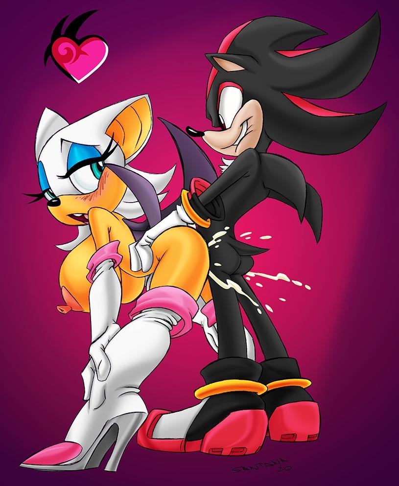 1boy 1girls ambiguous_penetration bent_over big_breasts cum_inside jilo rouge_the_bat sex shadow_the_hedgehog shortstack sonic_(series) standing_sex