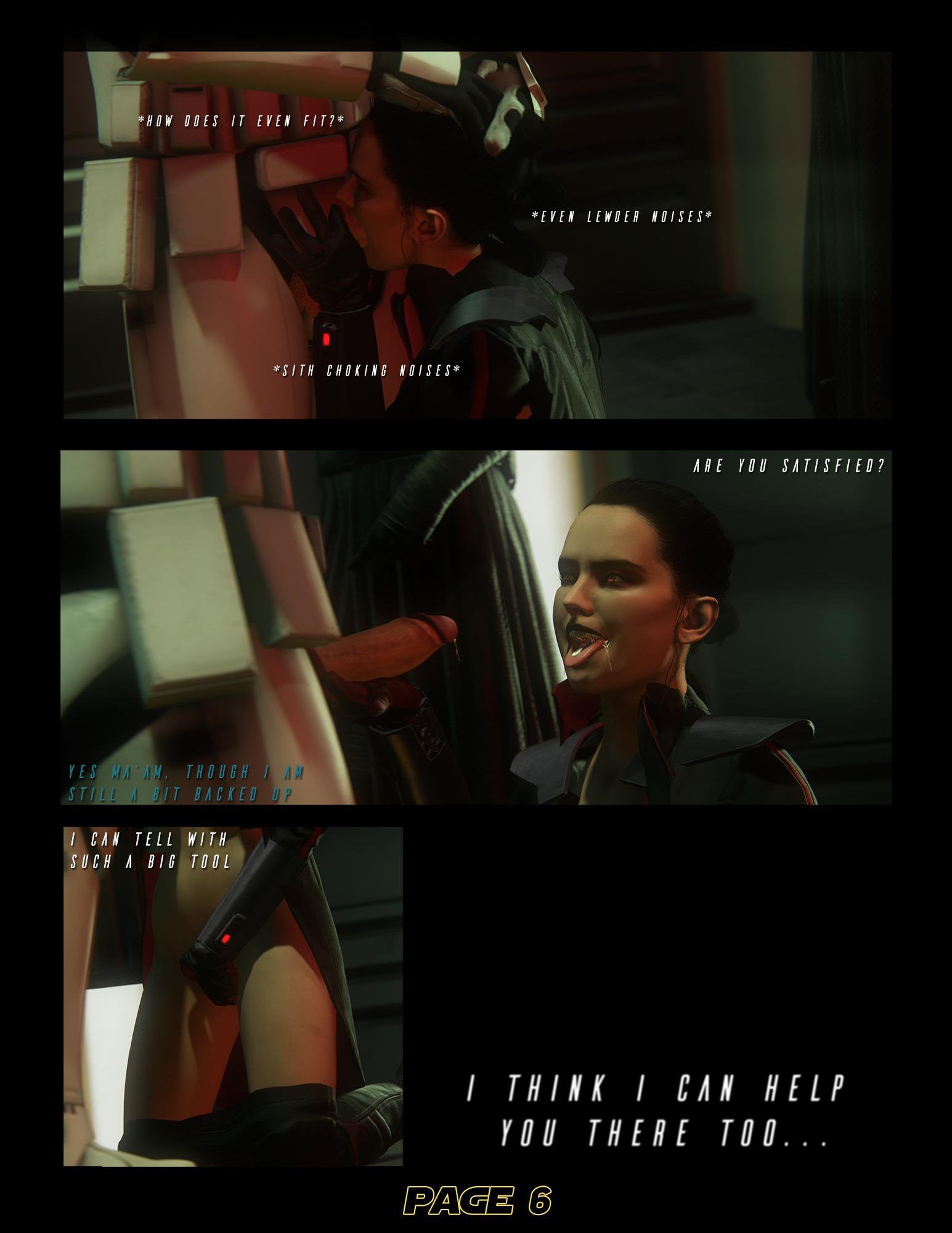 1girls, 3d, ahe gao, black hair, black lipstick, captured, cum, cum drip, cum in mouth, cum in throat, daisy ridley, deepthroat, deepthroat smile, dialogue, evil smile, eye contact, eyeshadow, female, gagged speech, kneeling, naughty face, oral, orange eyes, pale skin, rey, saliva, saliva drip, sith rey, skinny, slim, smile, smuttilo, star wars, stormtrooper, sweat, throat noise, tied hair, tongue, tongue out