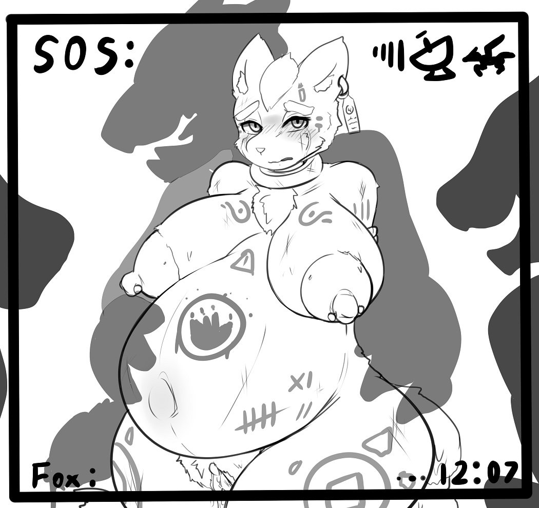 anthro fox fox_mccloud furry lasso_(artist) marker nipple_piercing pregnant pubic_hair recording rule_63 sharpclaw star_fox tattoo tribal