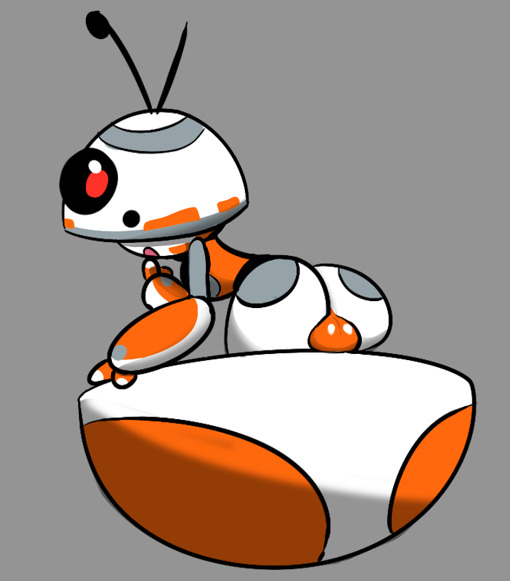 androgynous antennae anthro ass ass_focus backsack balls bb-8 butt_focus covered_eyes droid gay genitals gijinka gray_background humanoid machine male male_only mark_m presenting presenting_hindquarters rear_view robot robot_boy robot_humanoid solo solo_male star_wars