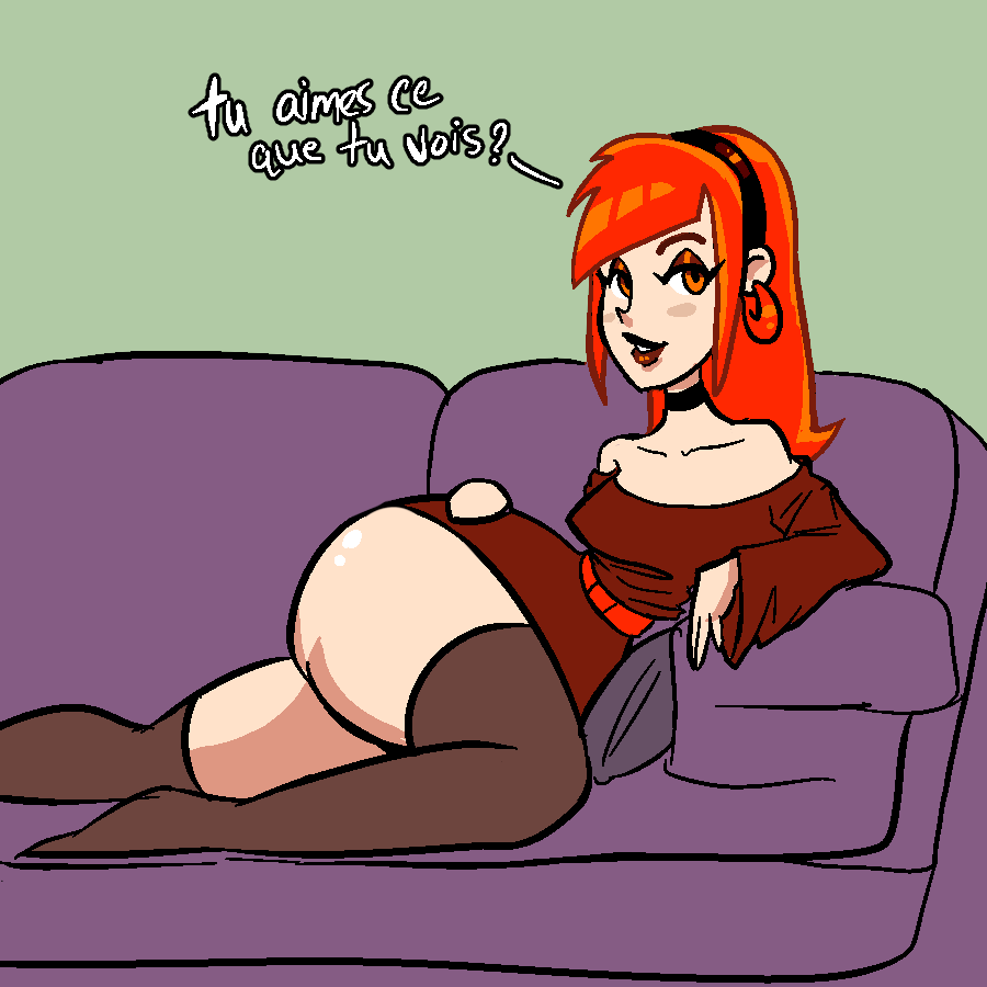 ass choker couch lolotron6 pepper_(lolotron6) thick_thighs