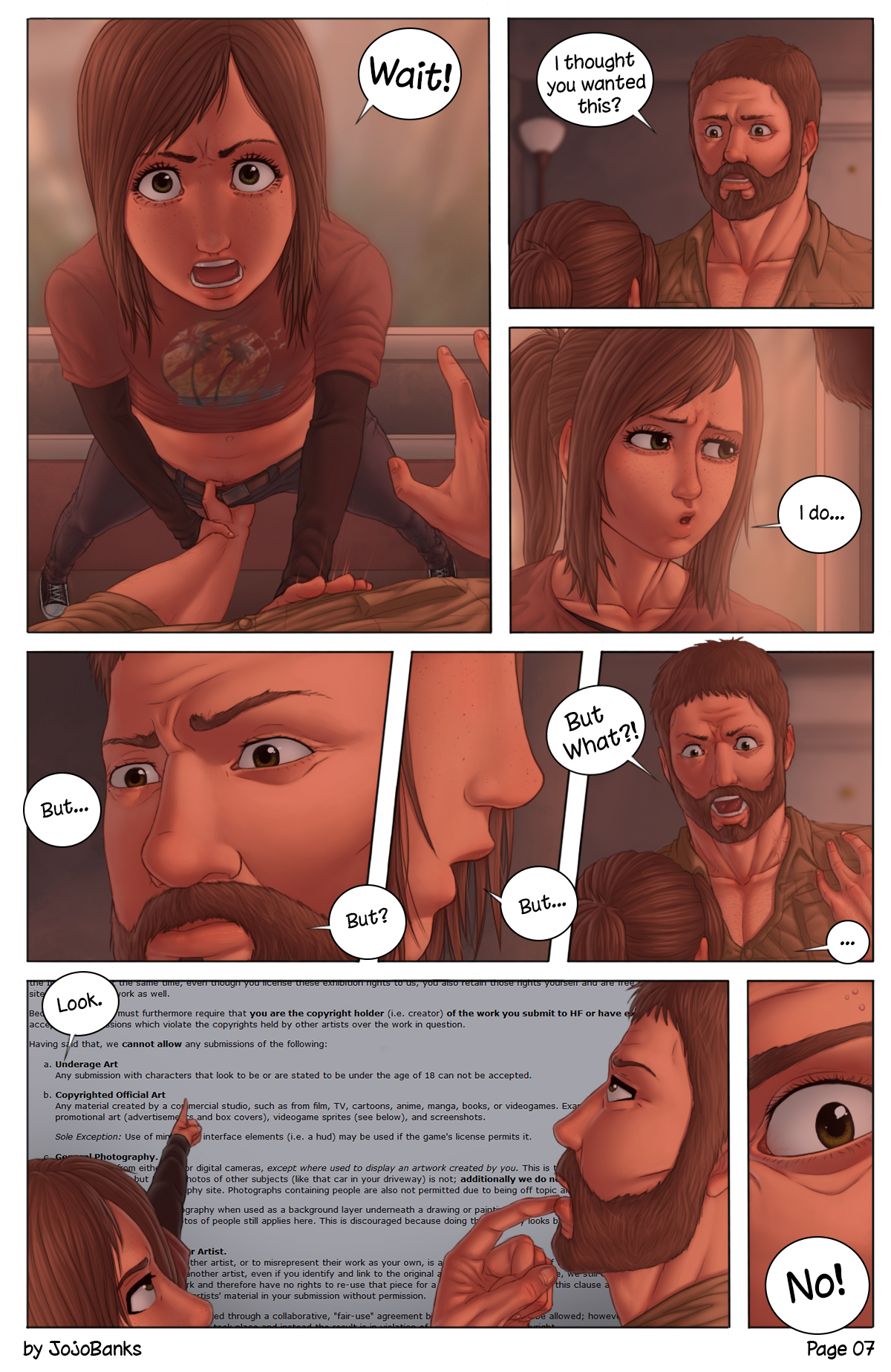 comic, ellie (the last of us), ellie williams, female, joel miller, jojobanks, naughty dog, the last of us