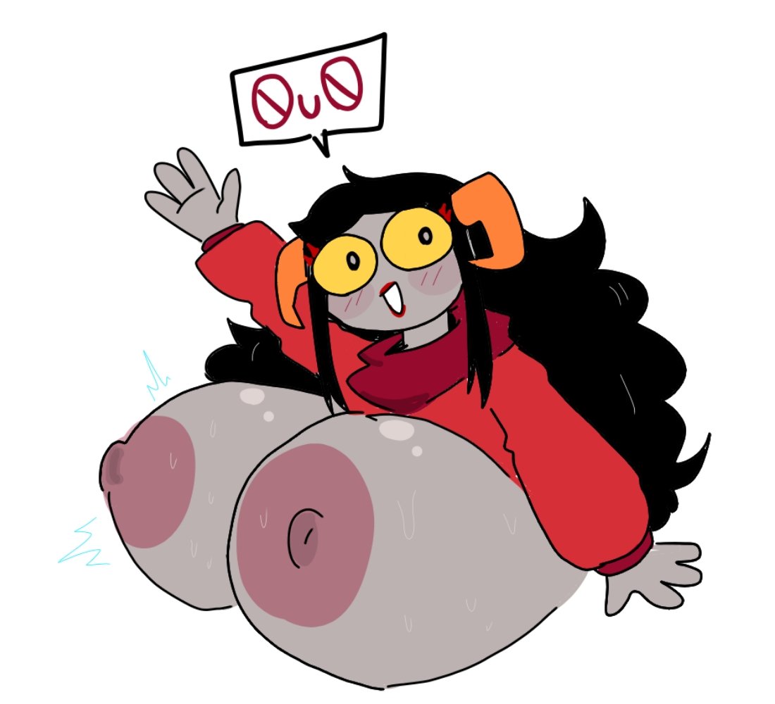 1girls alien alien_humanoid aradia_megido black_hair_female breast breasts colored_skin errorplush female female_only full_color grey_skin homestuck homestuck_troll horn horns humanoid humanoid_alien hyper_breasts large_breasts long_hair long_hair_female looking_at_viewer solo troll waving