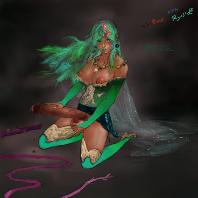 1futa blue_eyes breasts cum cum_trail cumdrip dress erection excessive_precum final_fantasy final_fantasy_iv foreskin futa_only futanari green_hair hair intersex kneeling large_breasts large_penis long_hair long_penis necklace nipples penis precum renzai renzai-hentai rydia smile solo solo_futa testicle_grab testicle_squeeze testicles thighhighs veiny veiny_penis