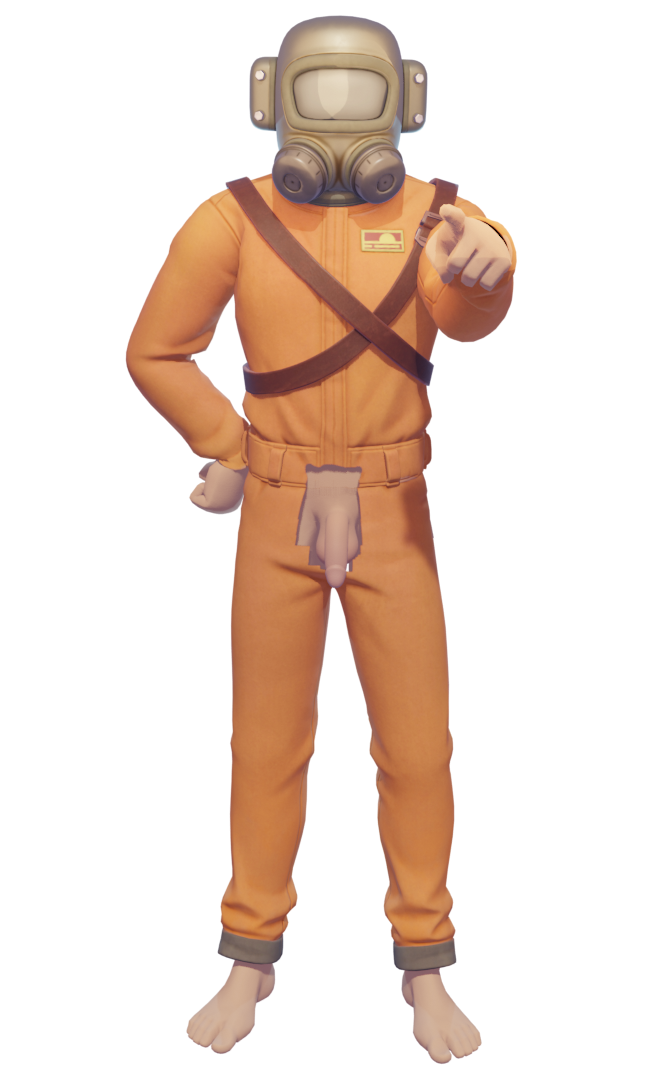 barefoot clothing_cutout clothing_damage employee_(lethal_company) foot fortnite human human_only lethal_company malakisuglypotato_(artlist) male male_only penis pointing pointing_at_viewer transparent_background
