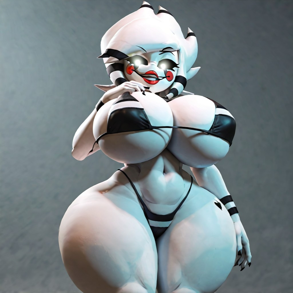 1girl 1girls ai_generated big_ass big_breasts big_butt bright_eyes curvy female female_only five_nights_at_freddy's fredina's_nightclub huge_ass huge_breasts looking_at_viewer marie_(cally3d) marionette_(fnaf) massive_breasts puppet_(fnaf) thick_thighs voluptuous voluptuous_female wide_hips