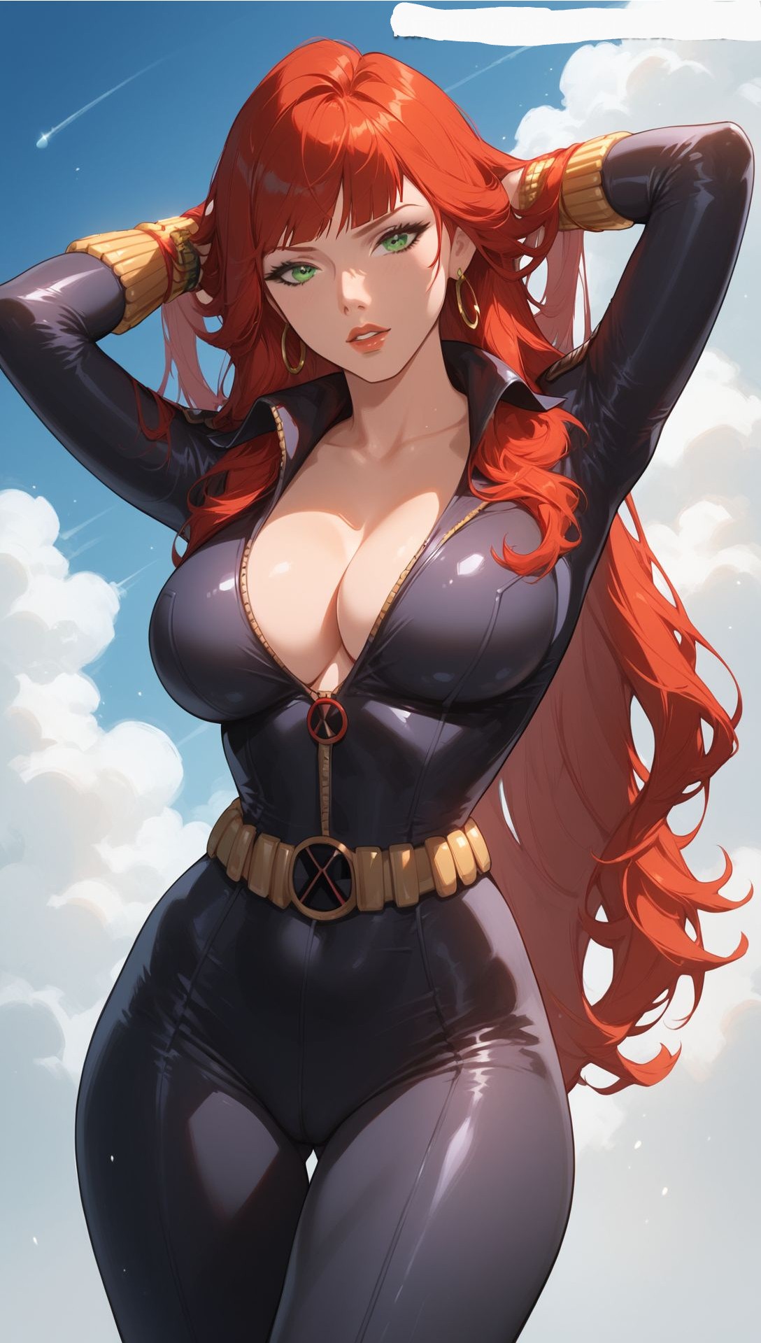 1girls ai_generated black_widow_(earth's_mightiest_heroes) black_widow_(marvel) breasts female female_only looking_at_viewer marvel marvel_comics solo tagme the_avengers:_earth's_mightiest_heroes