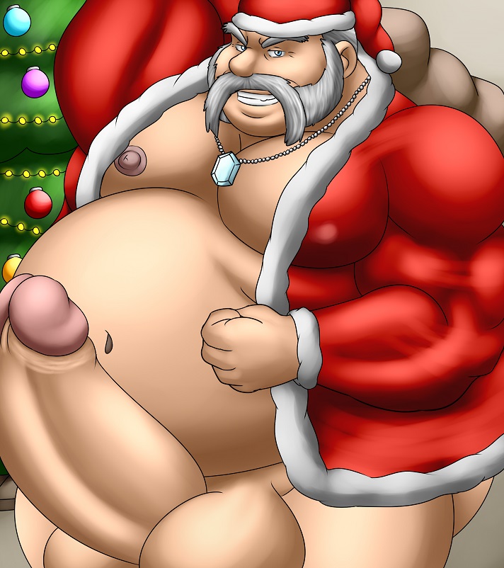 chubby_male male_only naked pokemon santa_claus_(cosplay) santa_costume thevillager urup_(pokemon) wulfric_(pokemon)