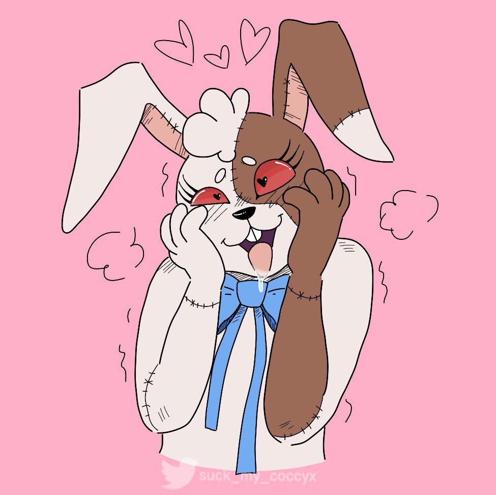 1girls blue_bow blue_bowtie buckteeth bunny_ears bunny_girl bunnygirl bunnysuit five_nights_at_freddy's five_nights_at_freddy's:_security_breach furry hands_on_face heart heart-shaped_pupils heart_eyes hearts suckmycoccyx symbol-shaped_pupils tongue_out vanny vanny_(fnaf)