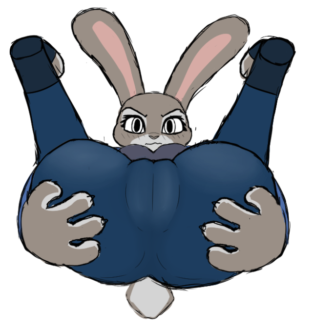 4_fingers anonymous_artist anthro ass cameltoe clothing countershade_tail countershading disney female fingers flexible foreshortening fur genital_focus genital_outline genitals grey_body grey_fur hand_on_butt judy_hopps lagomorph legs_behind_head legs_up leporid lying mammal on_back plump_vulva presenting presenting_pussy puffy_pussy pussy_outline rabbit rough_sketch scut_tail simple_background sketch solo toeless_shoes uniform white_background white_eyes zootopia