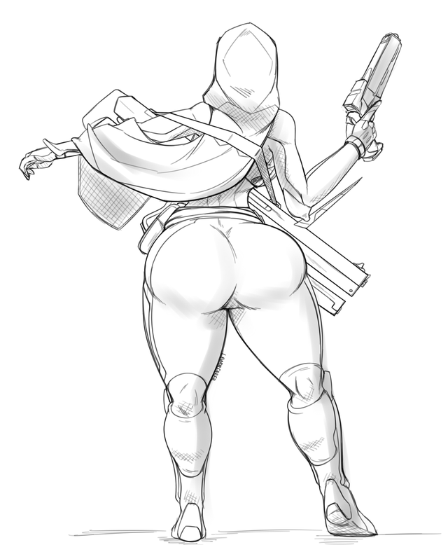 1girls, artist request, ass, bungie, cloak, destiny (game), fat ass, female, female only, guardian (destiny), gun, hunter (destiny), large ass, ranged weapon, solo, solo female, source request, tagme, tagme (artist), thick, thick ass, thick thighs, thighs, tight clothing, weapon