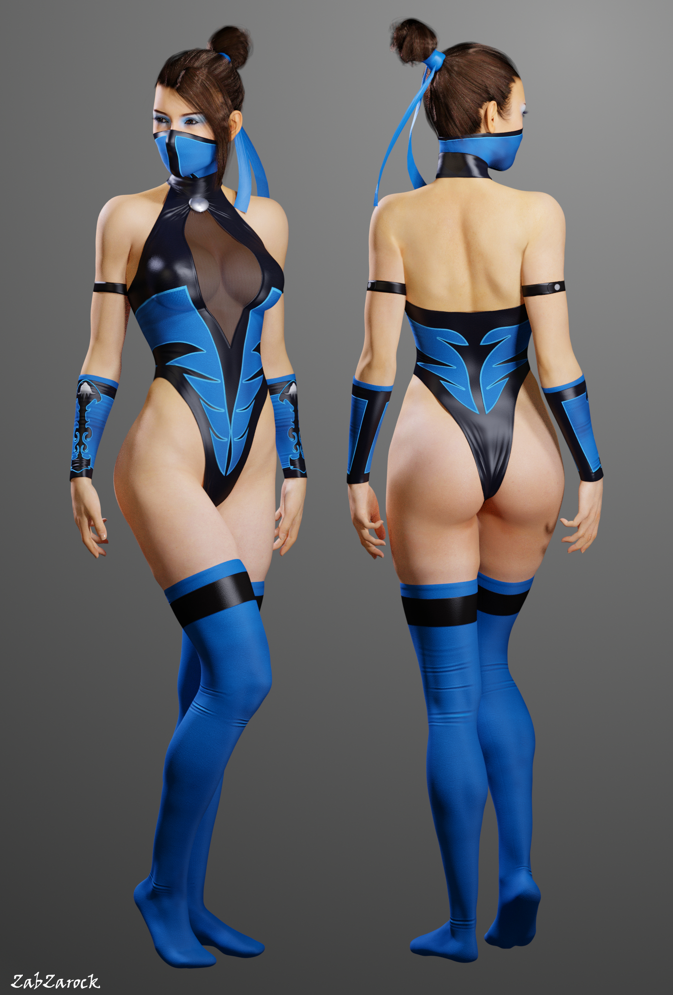 1girls, 3d, 3d (artwork), ass, big ass, big breasts, black hair, blue clothing, breasts, busty, cleavage, cleavage cutout, clothed, clothes, clothing, edenian, female, female focus, female only, fit, fully clothed, gloves, hand on hip, huge breasts, kitana, kitana (shaolin monks), large ass, large breasts, leotard, long gloves, long hair, mask, midway, mortal kombat, mortal kombat: shaolin monks, netherrealm studios, pose, posing, princess, realistic, signature, solo, standing, thick ass, thighhighs, thin waist, voluptuous, wide hips, zabzarock