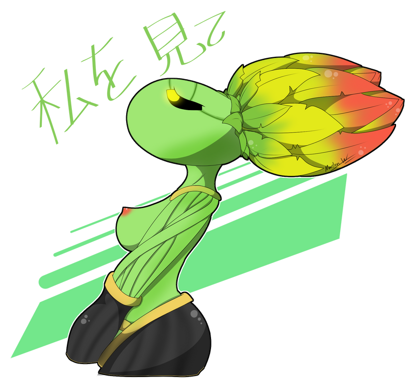 boom_bloom_(skylanders) breasts female female_only green_skin plant_girl skylanders tagme topless topless_female yellow_eyes