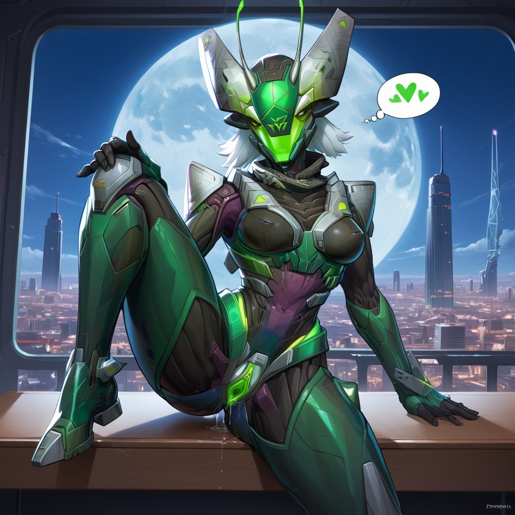 1girls ai_generated ass breasts clitoris fat_ass female female_focus female_only galactic_wings_mantis_(marvel_rivals) green_pussy guardians_of_the_galaxy helmet looking_at_viewer mantis_(marvel) mantis_(marvel_rivals) marvel marvel_comics marvel_rivals medium_breasts pussy pussy_juice pussy_lips robot robot_girl solo solo_focus spread_legs spreading thick thick_ass thick_thighs thighhighs thighs