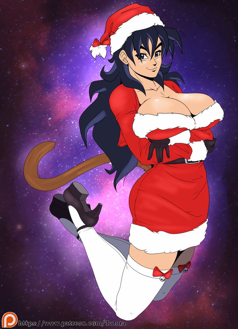 1girls 2017 arms_crossed arms_crossed_under_breasts artist_name big_ass big_breasts big_butt black_eyes black_gloves black_hair black_heels breast_squeeze breasts christmas christmas_outfit commission dragon_ball dragon_ball_super dragon_ball_xenoverse female female_focus female_only flying galaxy hair_on_shoulder hips hourglass_figure huge_ass huge_breasts long_hair long_socks looking_at_viewer looking_pleasured original_character patreon patreon_logo patreon_reward patreon_username saiyan saiyan_tail santa_claus_(cosplay) santa_costume santa_hat santa_suit seductive seductive_eyes seductive_look seductive_smile shiny shiny_breasts shiny_clothes shiny_hair shiny_shoes shiny_skin simple_background solo solo_female solo_focus spiky_hair tail tatara94 thick_thighs thighhighs watermark wide_hips