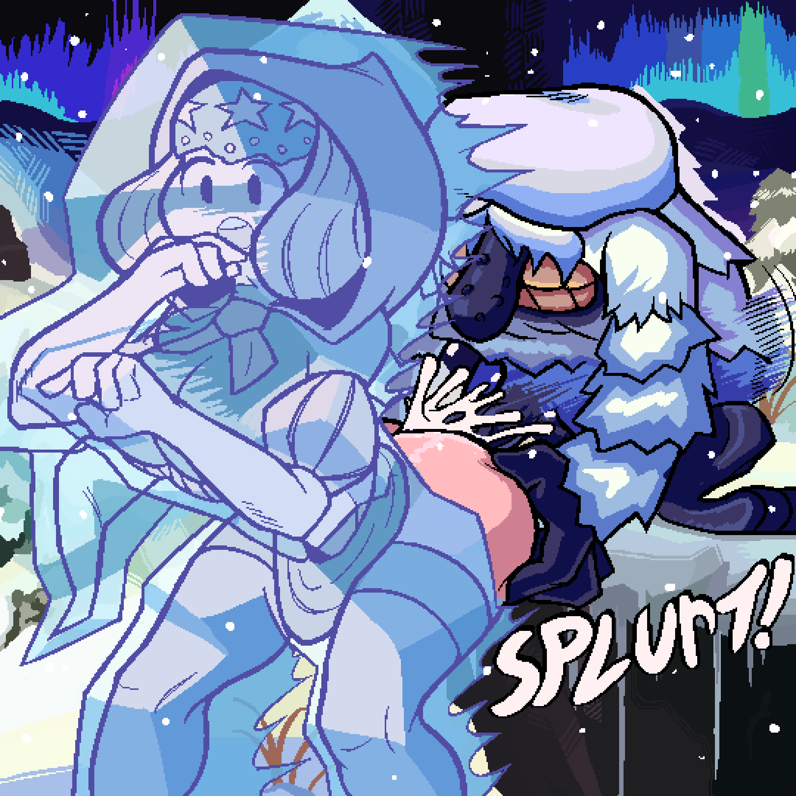 ambiguous_penetration ass comic_page cum cum_inside frozen frozen_solid hi_res odin_sphere onomatopoeia pixel_art stuck tagme text thighhighs valmar velvet_(odin_sphere)