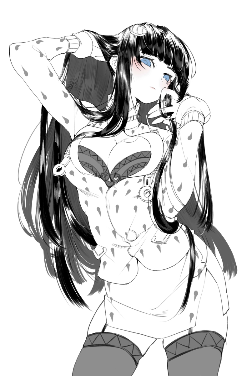 1girls, big breasts, breasts, bruno buccellati, cleavage cutout, clothed, female, female bruno buccellati, female only, garter belt, hair flip, jojo's bizarre adventure, long hair, miniskirt, pencil skirt, rule 63, solo female, thighhighs, vento aureo