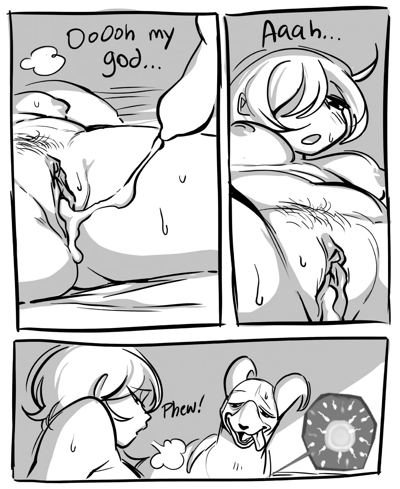 1girls, 2018, 2d, after bestiality, after sex, afterglow, animal genitalia, animal penis, areola, ass, bed, bestiality impregnation, blush, bodily fluids, breasts, canine, canine on human, canine penis, close-up, comic, cum, cum in pussy, cum inside, cum leaking, cum trail, dialogue, duo, edit, english text, female, female on feral, feral, feral on female, feral on human, fertilization, furniture, genital fluids, genitals, glacierclear, hi res, houndoom, human, human female, human on feral, impregnation, internal, interspecies, interspecies impregnation, knot, leaking, looking pleasured, lying, male, male on human, male pokemon/female human, mammal, mod (glacierclear), monochrome, nintendo, nipples, nude, on back, open mouth, ovum, penis, pillow, pokemon, pokemon (species), pokephilia, pubes, pussy, sex, short hair, spade tail, speech bubble, sperm cell, spread legs, spreading, straight, sweat, sweatdrop, text, tongue, tongue out, video games, x-ray, zoophilia