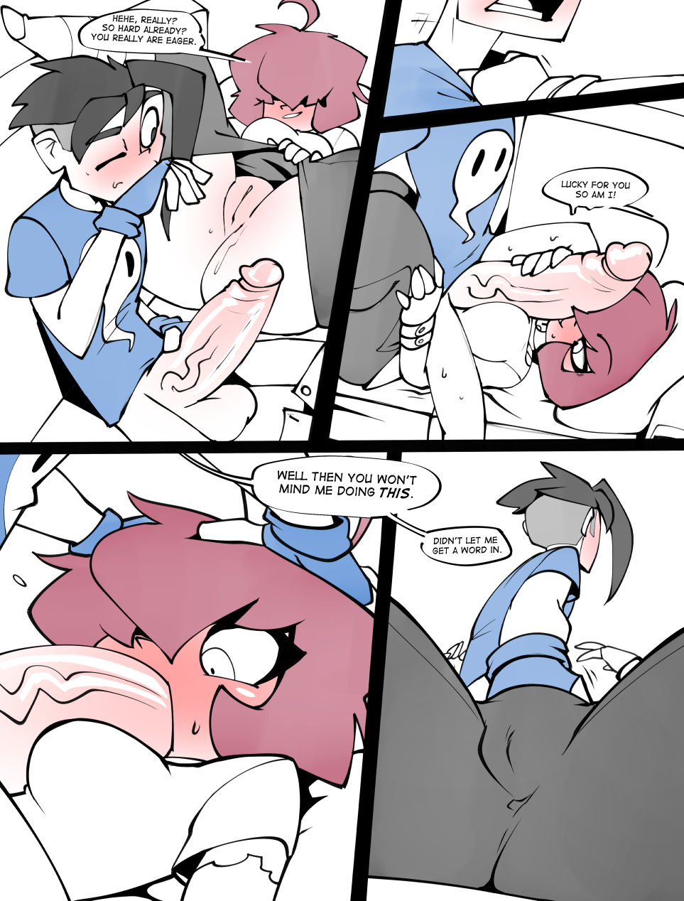 1boy, 1girls, aged up, big penis, bigdad, breasts, brother, brother and sister, clothing, comic, comic page, dib membrane, english, english text, fellatio, female, gaz membrane, human, incest, invader zim, male, nickelodeon, oral, paizuri, pale skin, penis, siblings, sister, straight, thicc gaz