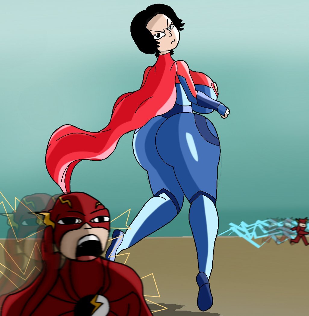 angry angry_face ass big_ass blue_clothing bodysuit cape clothed costume dc dc_comics dceu ezra_miller female flying fully_clothed furu_flami human human_only kara_zor-el looking_back looking_back_at_viewer male meme red_cape running sasha_calle screaming short_hair simple_background supergirl supergirl_(sasha_calle) superman_(series) the_flash the_flash_(2023) the_flash_(series)