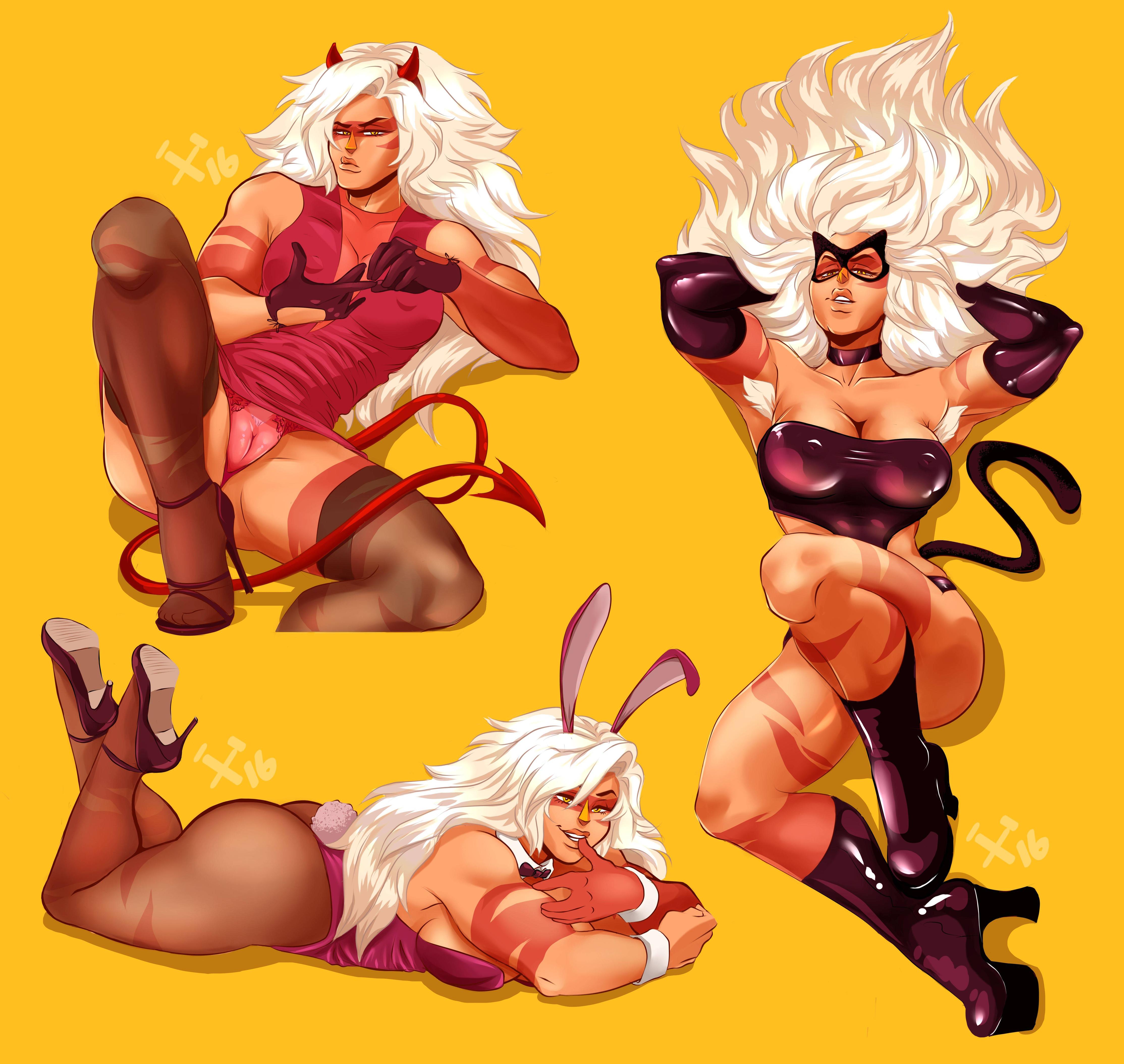 armpit hair, armpits, arms behind back, cameltoe, costume, female, gem (species), jasper (steven universe), muscular, muscular female, panties, pussy, pussy visible through clothes, steven universe