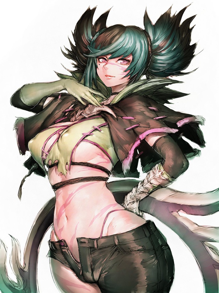 1girls big_breasts big_nipples body_markings bodypaint breasts curvaceous curvy female female_focus fumio_(rsqkr) midriff namco nipple_bulge panties pinup ripped_clothes ripped_clothing skimpy skimpy_clothes soul_calibur thick_thighs thong tight_clothing tight_pants tira torn_clothes torn_clothing twintails two_tone_hair underboob unzipped weapon