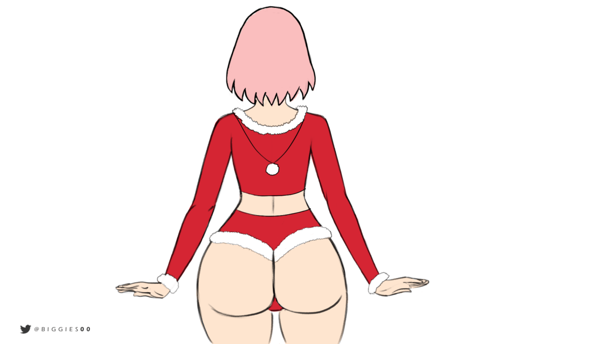 1girls, animated, ass, ass hanging out, ass hanging out of shorts, ass shake, back, back view, big ass, big butt, biggies00, booty shorts, boruto: naruto next generations, christmas, dancing, female, female only, gif, jiggle, naruto, naruto (series), sakura haruno, santa claus, santa costume, short shorts, shorts, shounen jump, solo, thick thighs, tiny waist, wide hips