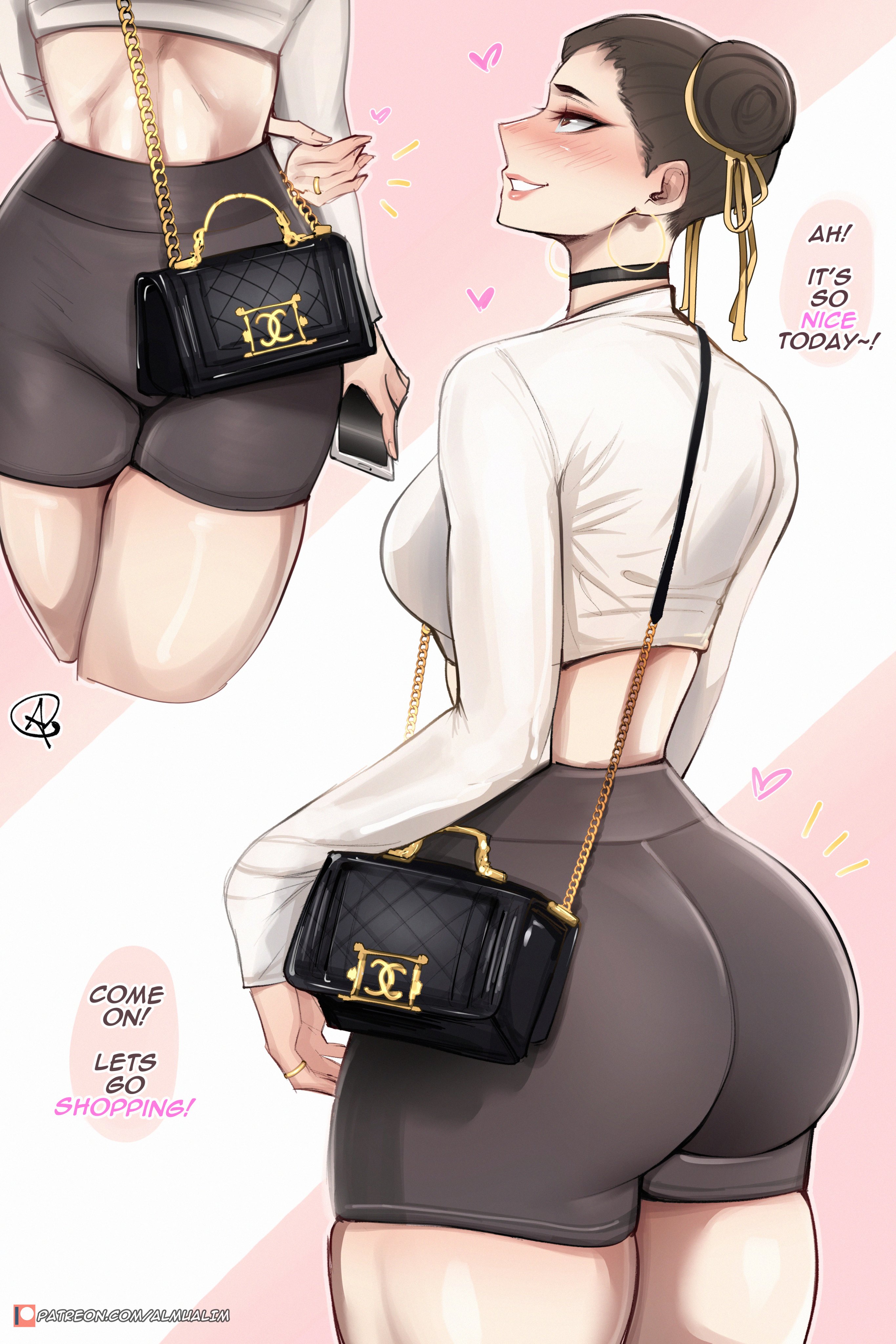 1girls, almualim, ass, breasts, brown hair, capcom, chun-li, clothed, female, hi res, huge ass, light skin, light-skinned female, short hair, street fighter, street fighter 6, thick thighs, twin buns