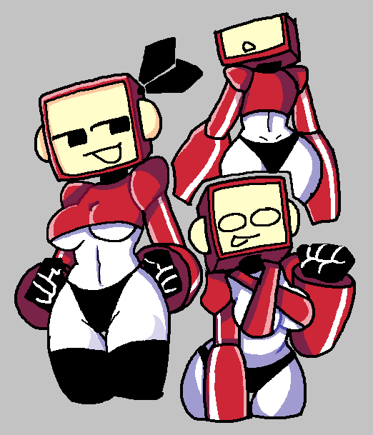 1girls arcaned_roses black_panties black_thighhighs fanart red_shirt robot robot_girl robot_humanoid rose_(newtybot) roses_arcaned sideboob tagme thong tv_face tv_head tv_screen underboob unknown_gender white_body