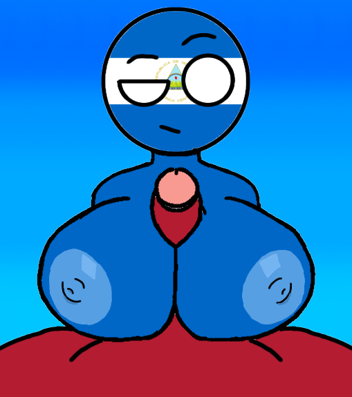 beat_banger blue_background blue_body blue_breasts breasts countershade_face country countryhumans countryhumans_girl eyebrow_raise i_hate_this_get_rid_of_it i_hate_you nicaragua_(countryhumans) paizuri red_body red_penis simple_anatomy simple_drawing simple_eyes simple_face stupid_drawing titfuck titjob toriel_beat_banger traced united_states_of_america_(countryhumans)