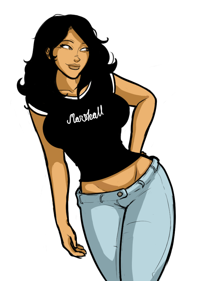 black_hair black_shirt jeans justine_(subnormality) subnormality tdweebt