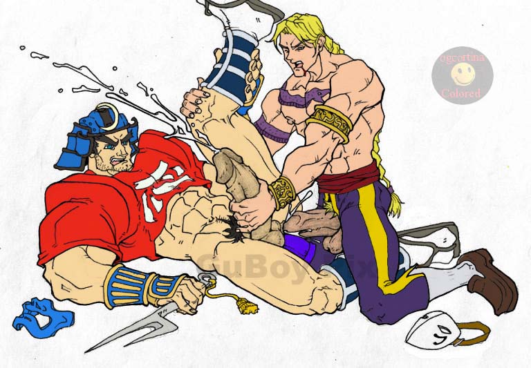 2boys anal bara capcom cum facial_hair guboy handjob human male male_only multiple_males muscle partially_clothed penis pubic_hair sodom source_request street_fighter tagme testicles vega_(street_fighter) yaoi