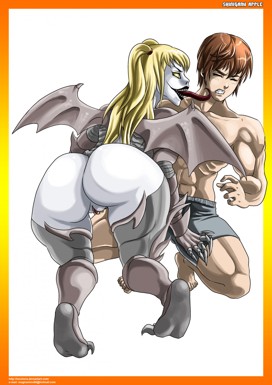 ass big_ass black_lips body_modification boxers bra claws comic corruption death_note huge_ass huge_breasts itt0ryu light_yagami locofuria long_tongue misa_amane monster nipples pussy sex sharp_teeth slit_pupils thick_thighs thighhighs underwear wide_hips wings