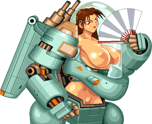 1girls arieta_(cosplay) brown_hair bubbles completely_nude cosplay cyber_mai cyberbots cybermai exposed_pussy fatal_fury functionally_nude_female holding_fan holding_object king_of_fighters large_breasts mai_shiranui mech_suit nude nude_female pixel_art red_eyes transparent_background vagina voluptuous_female warnerc