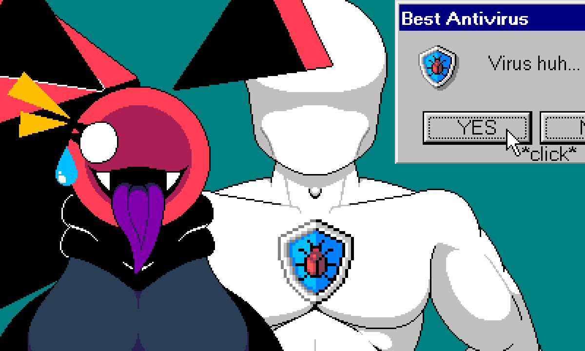 ! 1_eye 1boy 1girls needlemond neoblik oc pixel_art surprised_expression text_box xmelomor24x